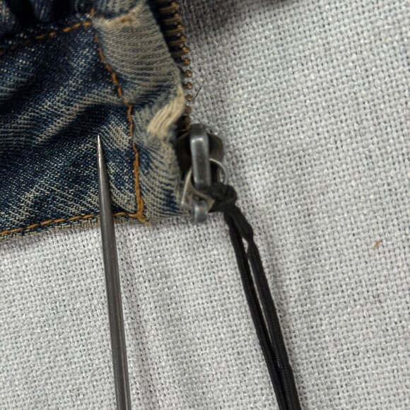 Vintage FUBU Denim Jacket Zip Front Collared Blue Cotton Pockets Size XL - Picture 8 of 14